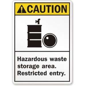  Caution (ANSI) Hazardous Waste Storage Area Restricted 