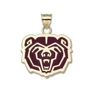   Bears 1 1/2 Giant Bear Head Enameled Pendant   10KT Gold Jewelry