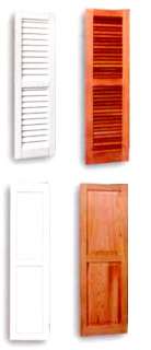   Quality Shutters*  Pair Louvered Exterior Wood or AZEK Board Shutters