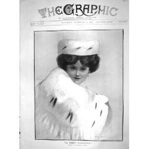  1907 ANTIQUE PORTRAIT BEAUTIFUL GIRL MERRY CHRISTMAS