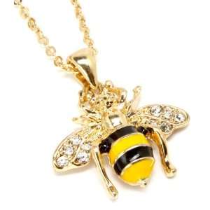  Bumble Bee / Honey Bee Fashion Necklace   Gold Tone 