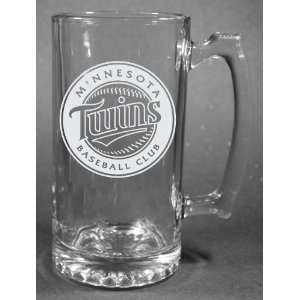   Minnesota Twins Laser Etched 27oz Glass Beer Mug