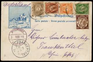 NORWAY 1896 Postcard from SPITZBERGEN to Germany  