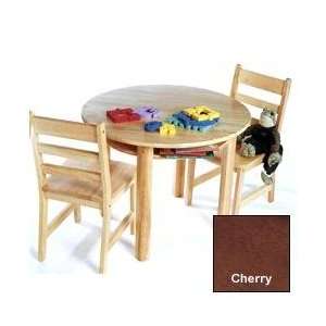  Childs Round Table w/Shelf & 2 Chairs   Cherry Toys 