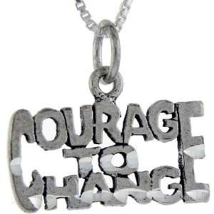  Sterling Silver Courage To Change Talking Pendant, 1 in 