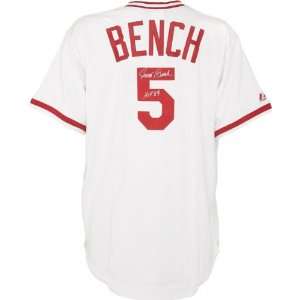 Johnny Bench Autographed Jersey  Details Cincinnati Reds, White 