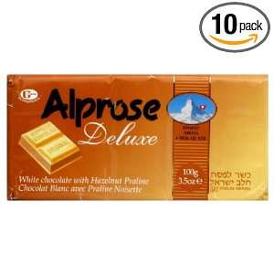 Alprose Bars White Chocolate Deluxe Passover, 3.5 Ounce (Pack of 10 