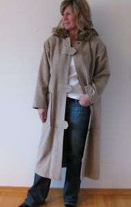 CASHMERE WOOL COYOTE WOLF FUR HOODED JACKET COAT~7/8  