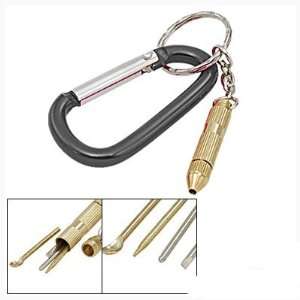  Earpick Toothpick Slotted Philips Carabiner Keyring 6 in 1 