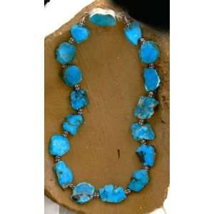  UNIQUE KINGMAN TURQUOISE STERLING NECKLACE~ Everything 