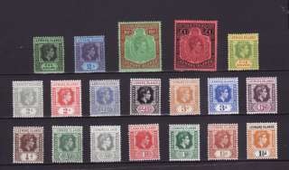 1938 LEEWARD ISLANDS KGVI COMPLETE SET 19 STAMPS to £1 including 