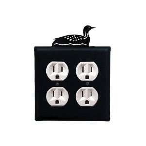  Wrought Iron Loon Double Outlet Cover