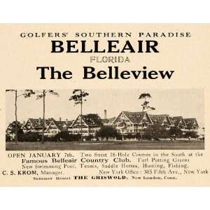  1918 Ad Golfer Paradise Belleair Florida Belleview Club 