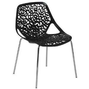  Lovie Stacking Chair Set (Black / Chrome) (32H x 22W x 