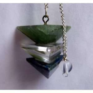 Lapis Lazuli Clear Quartz Green Aventurine Pyramid Pendulum