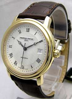 Brand New Frederique Constant Classics Automatic Gold Plated Case Mens 