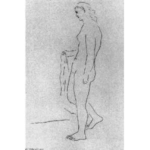   48 inches   Mujer desnuda de pie con una toalla