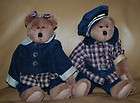 TBC LTD Boyds Bear SET 2 Boy Girl Teddy Bears Archive Series Jointed 