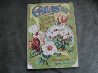 1907 CHILDS SEED CATALOG 3 FULL COLOR PLATES  