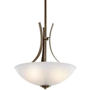  Coburn Collection 3 Light 18 Olde Iron Pendant with White 