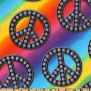   Fleece Peace Signs Tie Dye Fabric By The Yard Arts, Crafts & Sewing