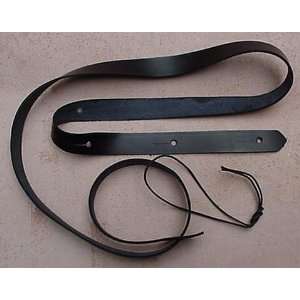  Custom Black Topgrain Leather Mandolin Strap *New 