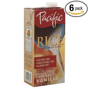 Pacific Low Fat Vanilla Rice Drink, Gluten Free, 32 ounces (Pack of6)