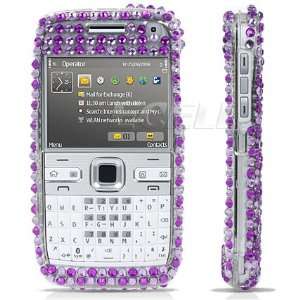   Ecell   PURPLE ZEBRA 3D CRYSTAL BLING CASE FOR NOKIA E72 Electronics