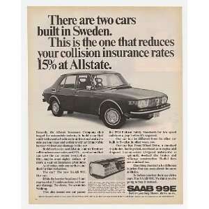   1971 Saab 99E Reduces Insurance Rates Print Ad (1677)