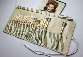18 pcs Beautiful Professional Makeup Brush Set with Leather Cosmetic 