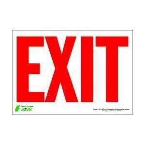 Sign,exit,white On Red,7x10,adhesive   ZING  Industrial 
