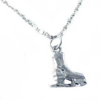 Gorgeous 24k White Gold Layered GL Ice Skate Charm Necklace   Lifetime 
