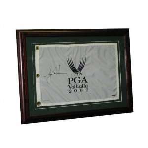  Tiger Woods Autograph Framed 2000 PGA Championship Pin 