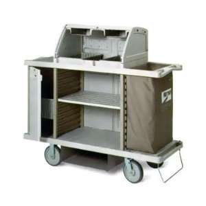   Lodgix Pro Housekeeping Cart with Locking Side Storage and Top Shroud
