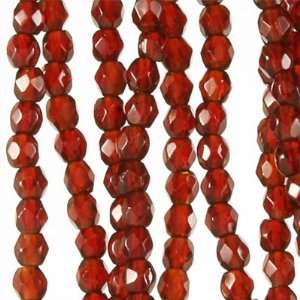  6mm Czech Fire Polish Garnet Beads Arts, Crafts & Sewing
