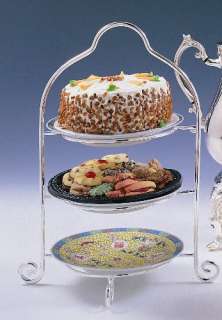 SILVER PLATED 3 TIER SERVER DESSERT COOKIE STAND  