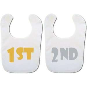 Twin Bibs with 1st & 2nd Baby