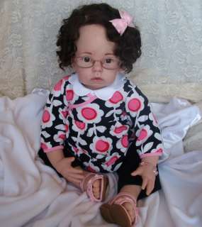 Reborn OOAK Toddler (Tibby) Human Hair, GHSP, Prescribed Eye Glasses 