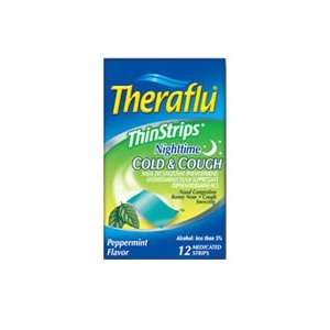 Theraflu (ThinStrips) Nighttime Cold & Cough   Peppermint 12 Medicated 