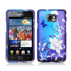  Samsung Galaxy S2 I777 Image, Flowers AND Butterfly, Blue 