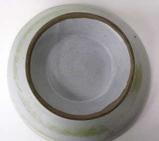 Wheel Thrown Art Pottery Ceramic Green Bowl HandCrafted Footed Compote 