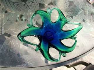 Blue and Green Spectacular Murano Art Glass 8 3/4 Bowl  