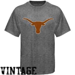  Texas Longhorns Ash Distressed Big Logo Vintage T shirt 