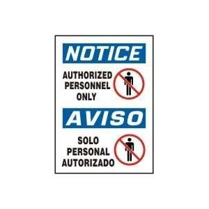  AUTHORIZED PERSONNEL ONLY (W/GRAPHIC) (BILINGUAL) Sign 