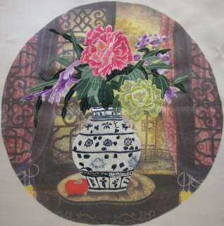   painting,we use the skill of embroidery to re create it.The thread is