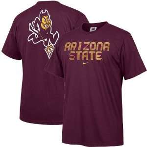  Nike Arizona State Sun Devils Maroon College Big T shirt 