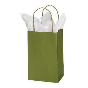  Small Rain Forest Green Paper Shopping Bags   5.25 X 3.5 