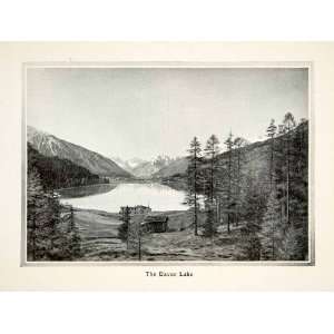  1907 Print Lake Davos Switzerland Graubunden Alps 