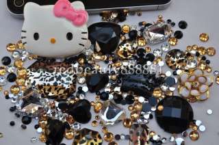   Golden Leopard Crown DIY Bling Case For I Phone 4 4G 4S HTC  
