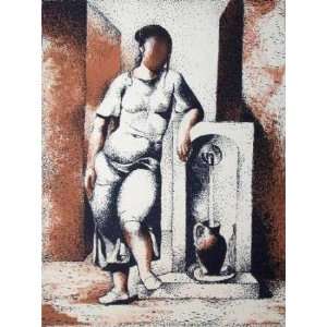    Femme a la fontaine by Manolo Ruiz Pipo, 10x13